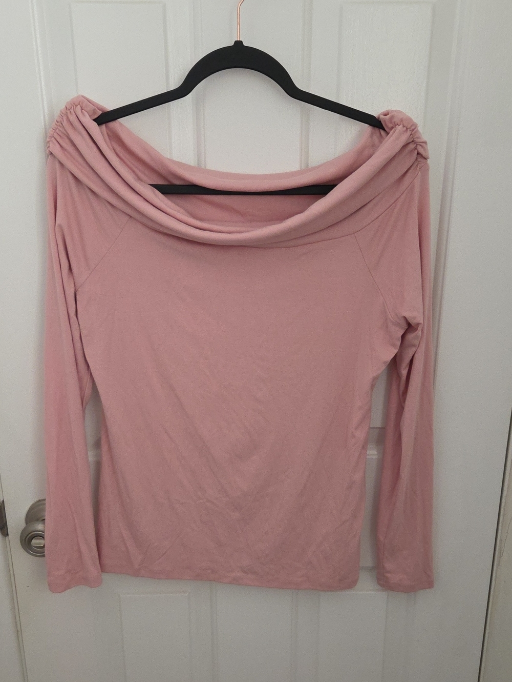 Prettywear Off-Shoulder Long Sleeve Top - Dusty Pink